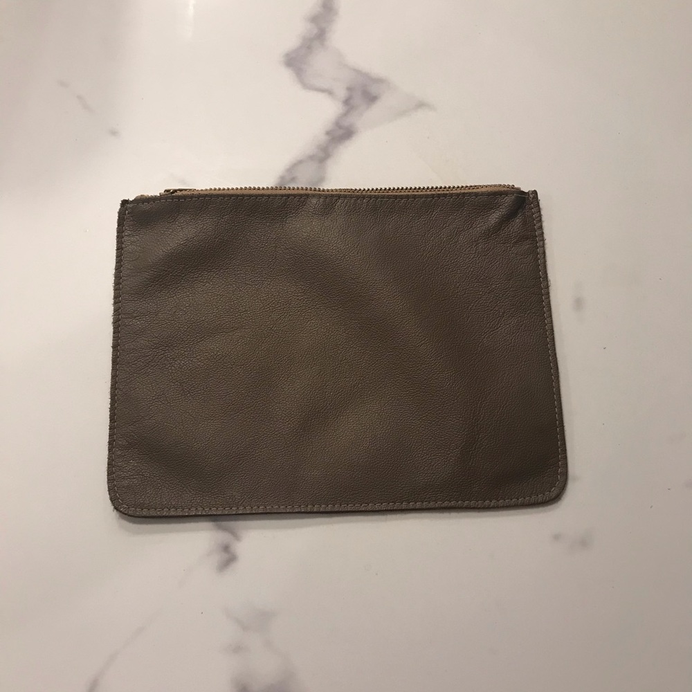 Los Angeles apparel leather zip pouch